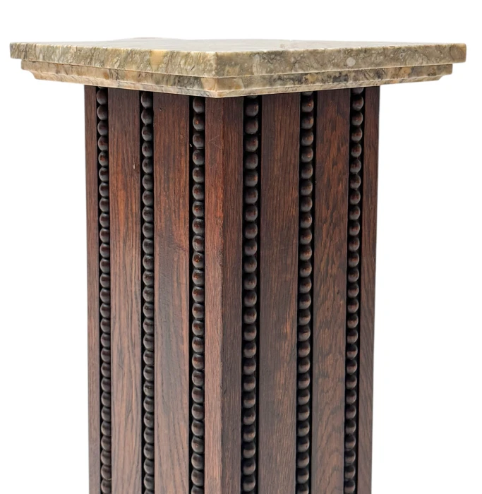 French Art Deco Pedestal with Multi-Colored Marble Top, 1930s